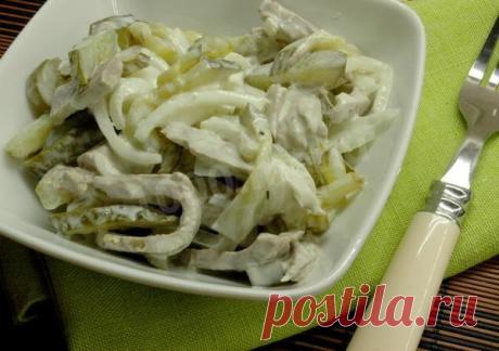 Салат с мясом и солеными огурцами рецепт с фото пошагово - 1000.menu