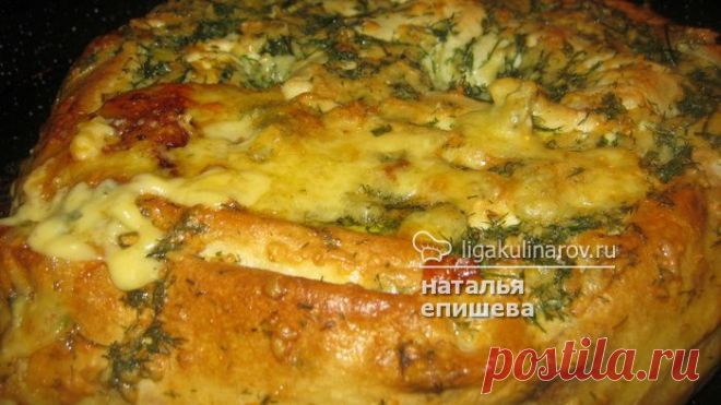 Пирог из лаваша с курицей и сыром