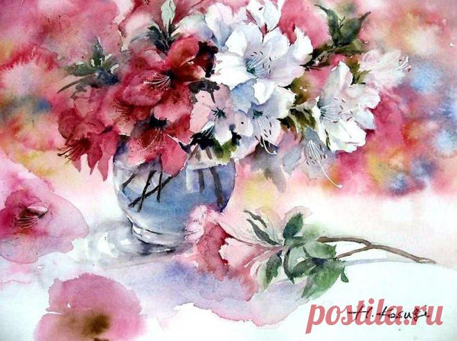 Цветочные акварели Harumi Kosugi, Япония (10 фото) | WmnDay