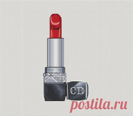 Red Lipstick cross stitch pattern beauty lipstitck cross | Etsy