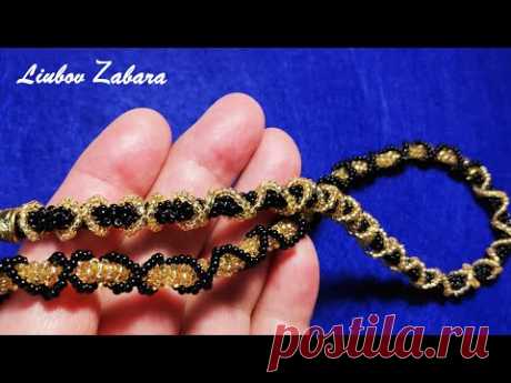 Шикарное колье из бисера "ДЕНЬ-НОЧЬ".Beaded necklace "DAY-NIGHT"