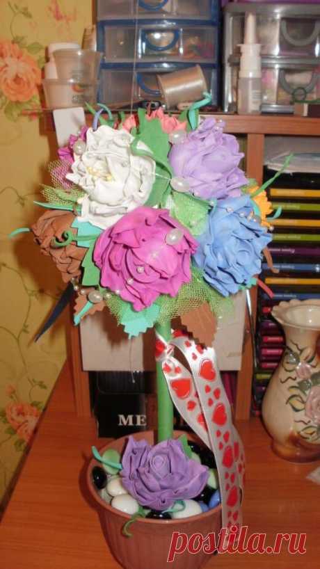 Топиарий розовое счастье