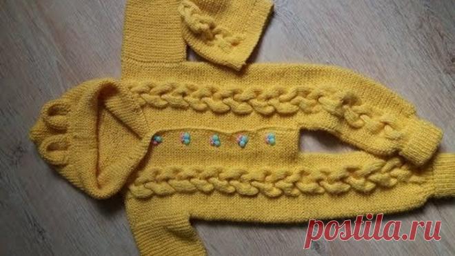 Комбинезон детский, вязаный спицами(6 месяцев),часть 2