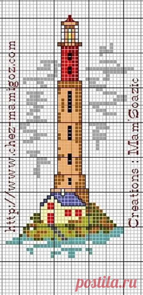 "Маяк".Схемы вышивки крестом.
