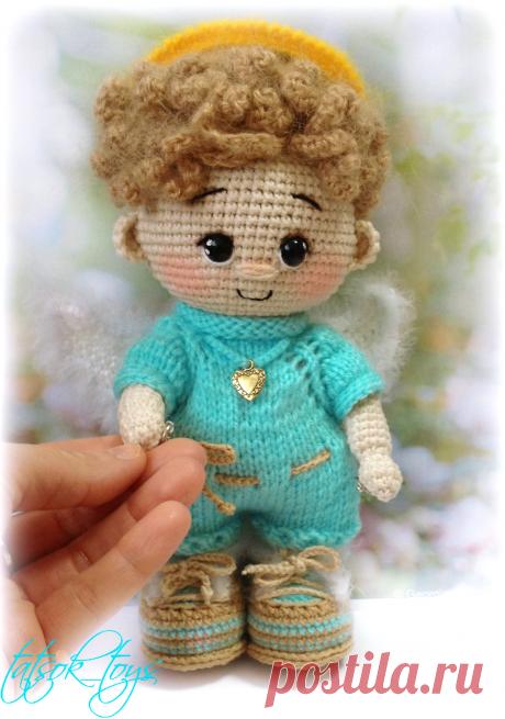 PDF Пупс малыш Ангел крючком. FREE crochet pattern; Аmigurumi doll patterns. Амигуруми схемы и описания на русском. Вязаные игрушки и поделки своими руками #amimore - ангел, ангелок, ангелочек, кукла, куколка.