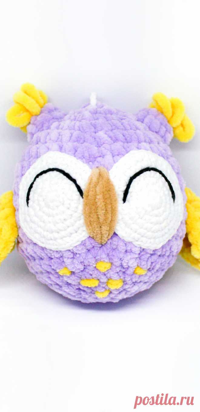 PDF Совушка Сова крючком. FREE crochet pattern; Аmigurumi animal patterns. Амигуруми схемы и описания на русском. Вязаные игрушки и поделки своими руками #amimore - плюшевая сова, совушка из плюшевой пряжи, совёнок, птица, птичка.