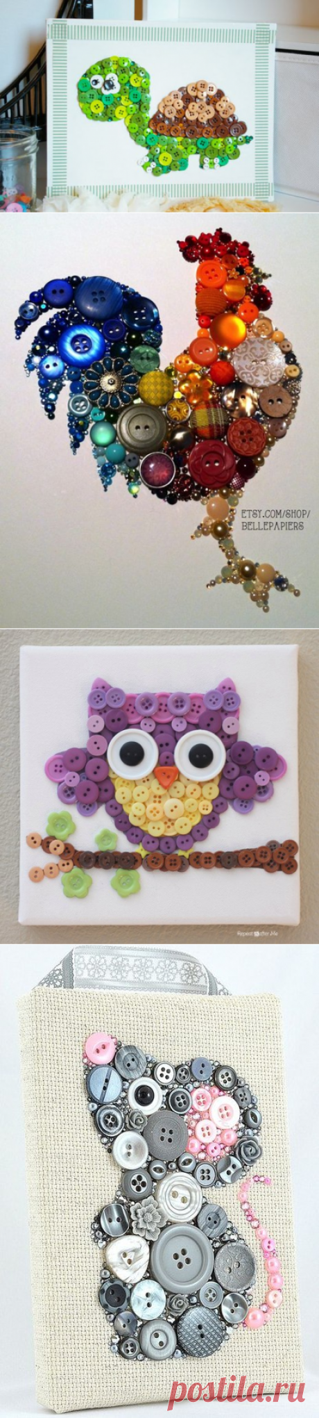 Картины из пуговиц — Поделки с детьми