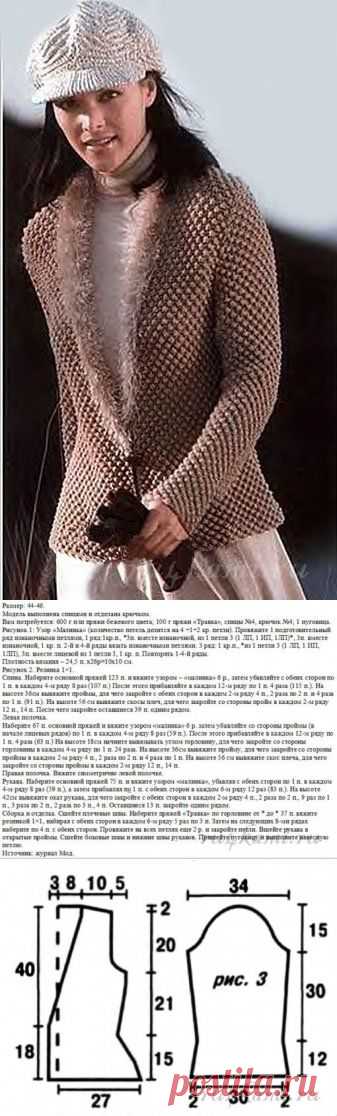 Теплый жакет спицами » Сайт "Ручками" - делаем вещи своими руками