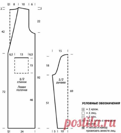 Пальто патентным узором спицами