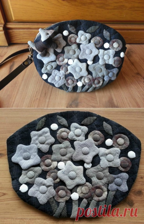 Quilt bag with flowers. Квилт-сумка ~
