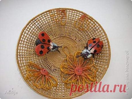 Изготовление тарелки - панно из джутовой верёвки. | Страна Мастеров