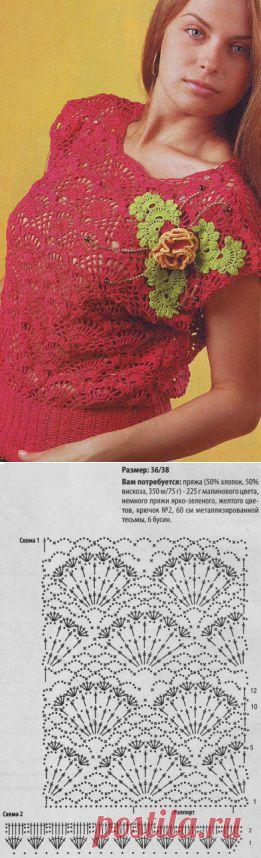 Летний вязаный топ