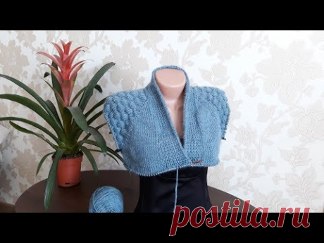 Кардиган спицами &quot;Пузырьки&quot;. Часть 1. Обзор. Воротник. Планка.