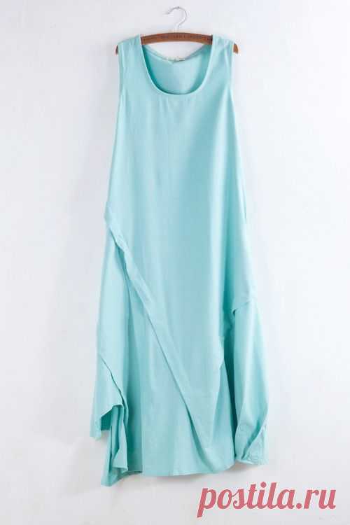 Promottion! 2014 лето новый большого размера свободной женщины винтаж льняное платье темперамент длинное платье женщины 16374, принадлежащий категории Платья и относящийся к Одежда и аксессуары для женщин на сайте AliExpress.com | Alibaba Group