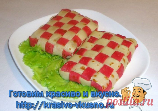 Плетёные блинчики с начинкой.