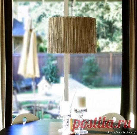 ДЕКОРИРОВАНИЕ АБАЖУРА БАМБУКОВЫМИ ПАЛОЧКАМИ Стена