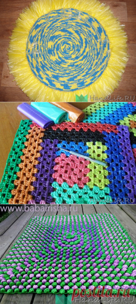 Вязание из полиэтиленовых пакетов - коврики (Видео) / Мое творчество - вязание
