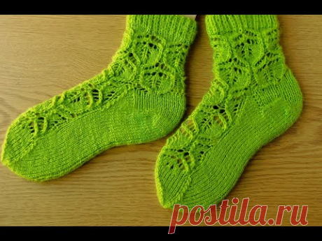 🧦Ажурный узор на спицах. Openwork pattern on the needles.