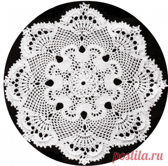 Кружевная салфетка Патрисии Кристофферсен, схема.