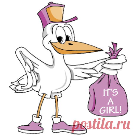 Stork Carrying Baby Girl - Cute Baby And Animal Pictures