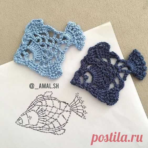 Рыбы вязаные крючком.