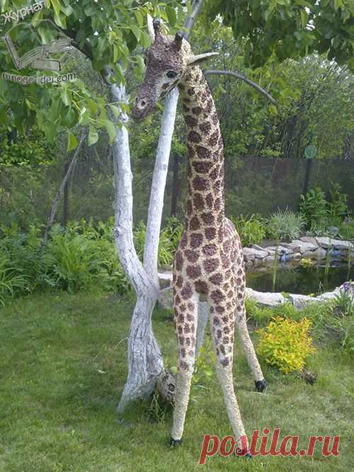 Жираф из монтажной пены и пластиковых бутылок | Мастер класс