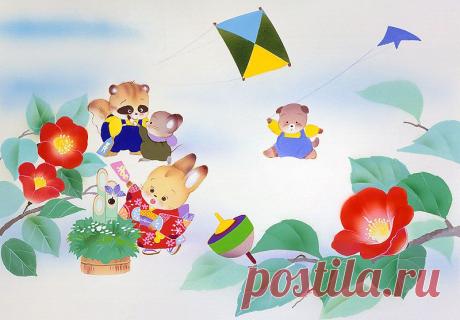 Животные в поворотной воздушных змеев и кома в иллюстрациях животных Нового года