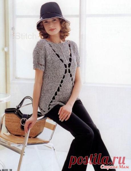 Элегантный летний пуловер спицами. - ВЯЗАНАЯ МОДА+ ДЛЯ НЕМОДЕЛЬНЫХ ДАМ - Страна Мам