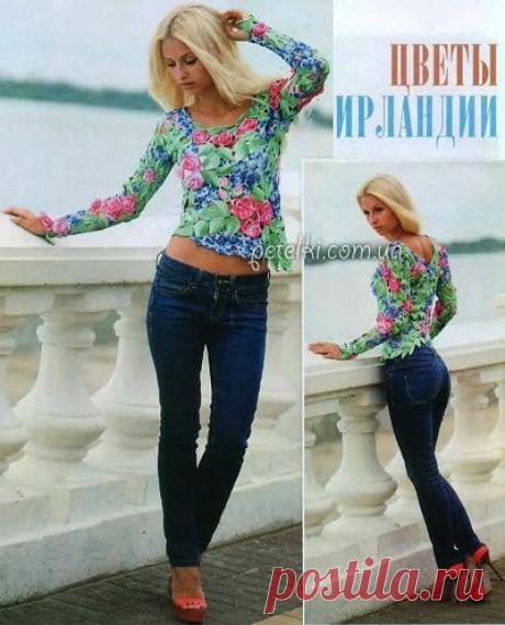 Кофточка ирландскими мотивами. Описание, схемы