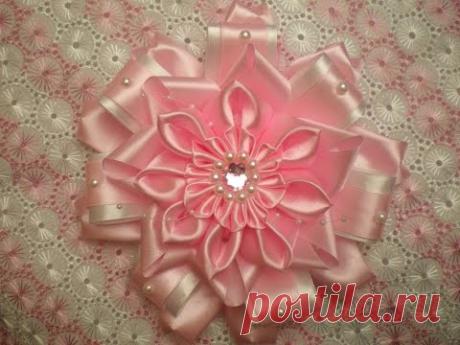 Бант на Выписку из Роддома своими руками. / Kanzashi  / Bow ribbons / DIY Tutorial