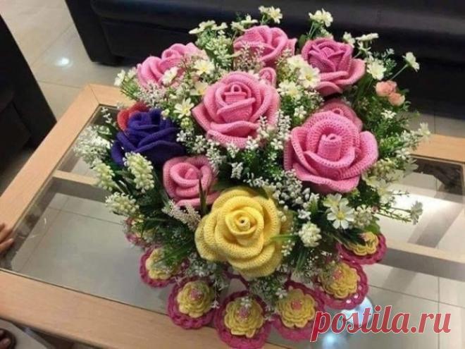 ​Вязанные цветы, которые никогда не завянут