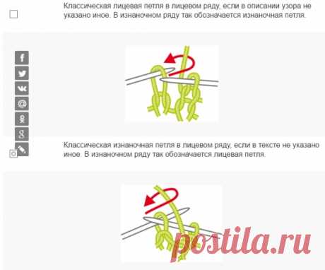 Обозначение и выполнение петель спицами - Вязание спицами для начинающих
