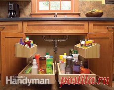 Как построить Кухонные лотки для хранения раковина | семья Разнорабочий