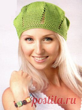 Вязаный летний берет