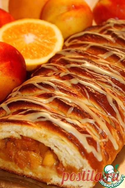 Ароматная плетенка с яблоками - кулинарный рецепт