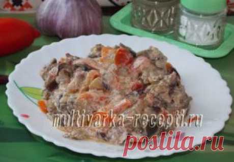 Тушеные баклажаны с грибами в мультиварке