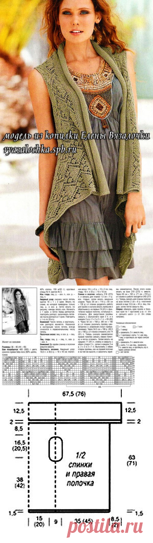 Ажурный жилет прямоугольник спицами — мой фаворит! | ЕЛЕНА ВЯЗАЛОЧКА — Вязание Спицами и Крючком | Лучшие Схемы и Модели Бесплатно