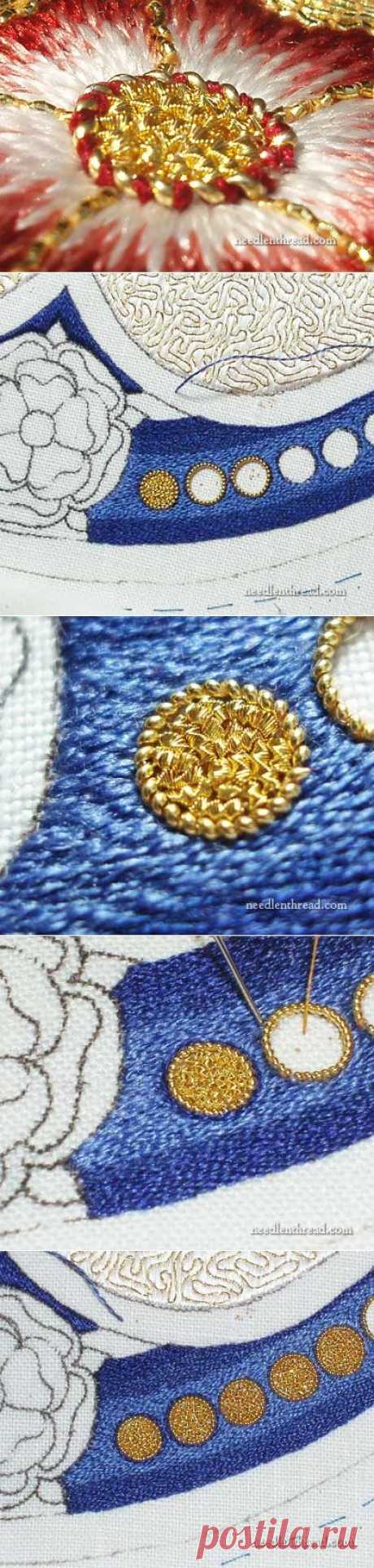 Goldwork Вышивка: Заполненные точки - Needle'nThread.com
