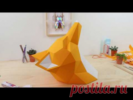 DIY лиса из бумаги Паперкрафт / Papercraft FOX