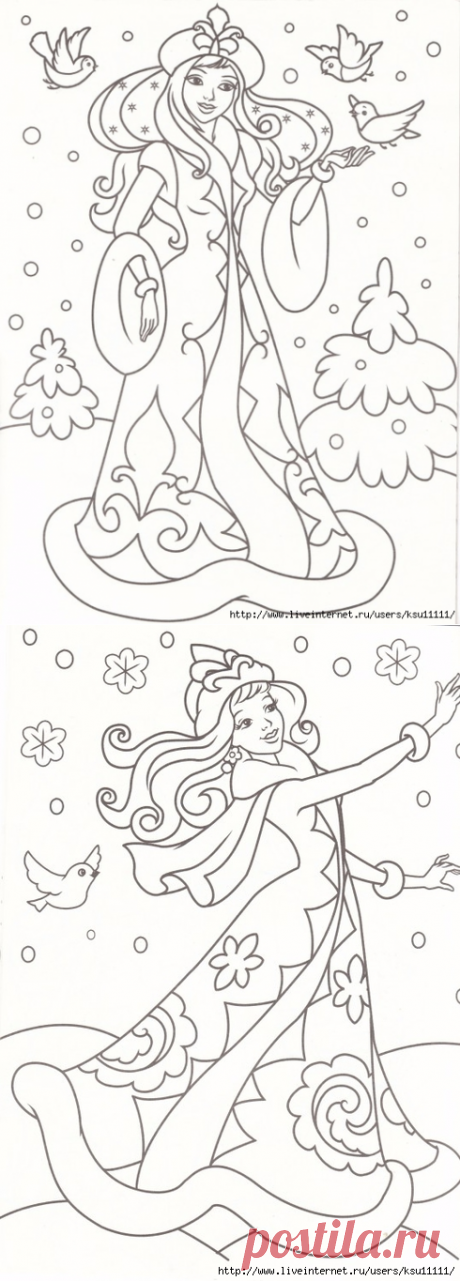 Раскраска. Принцесса зима