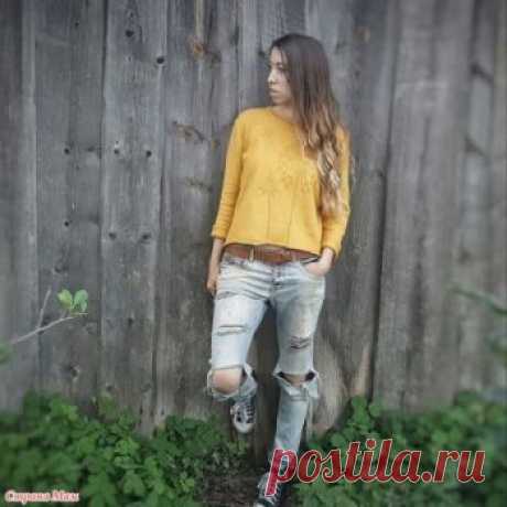 Вязаный свитер с одуванчиками, теневые узоры,  Вязание для женщин Автор работы Маргарита Мигачева. Этот свитер я решила связать только из-за цвета, он был основным источником вдохновения и дал толчок для создания