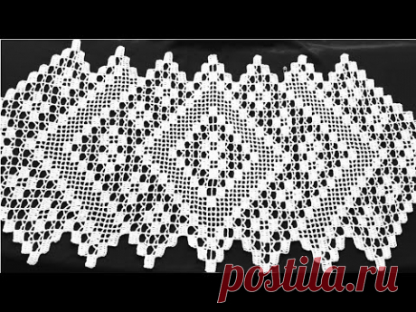 مفرش طاولة فيلي مع إمكانية تكبيره وتصغيره بالطول الذي تريدينه.الجزء1. Crochet tablecloths - YouTube