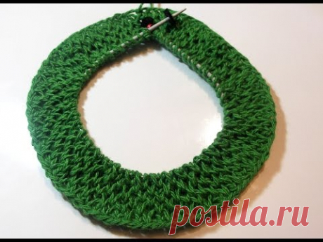 Узор СОТЫ спицами по кругу (pattern &quot;Honeycomb&quot; spokes in a circle)