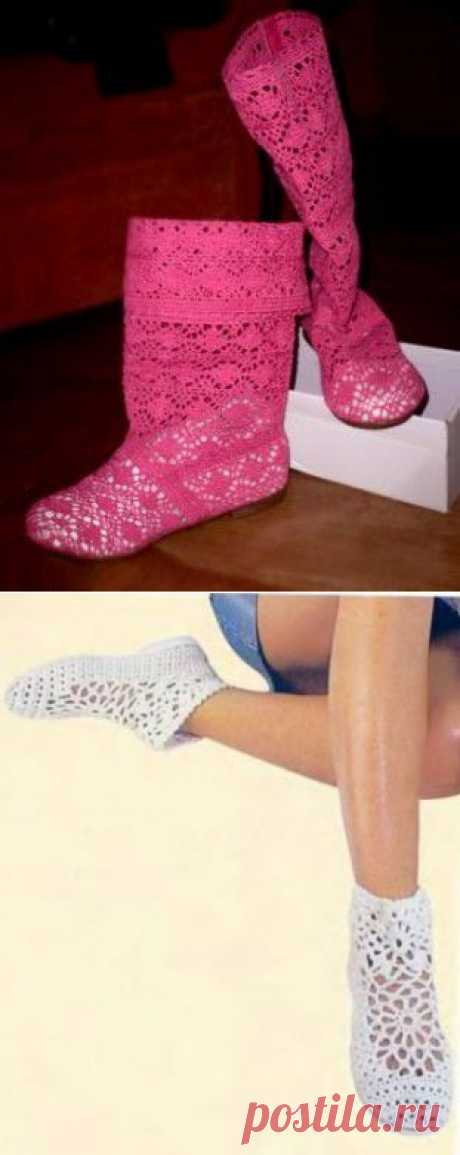 Несколько советов тем, кто решил связать обувь на лето. Как связать сапоги