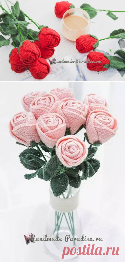 Самые красивые розы крючком. Схемы - Handmade-Paradise