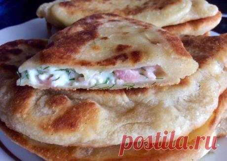 Гёзлеме с сыром и ветчиной - пошаговый рецепт с фото. Автор рецепта Елена . - Cookpad