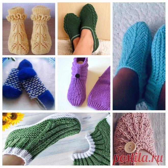 Как связать тапочки-следики спицами.7 разных способов. | Наталкины Моталки Вязание | Дзен