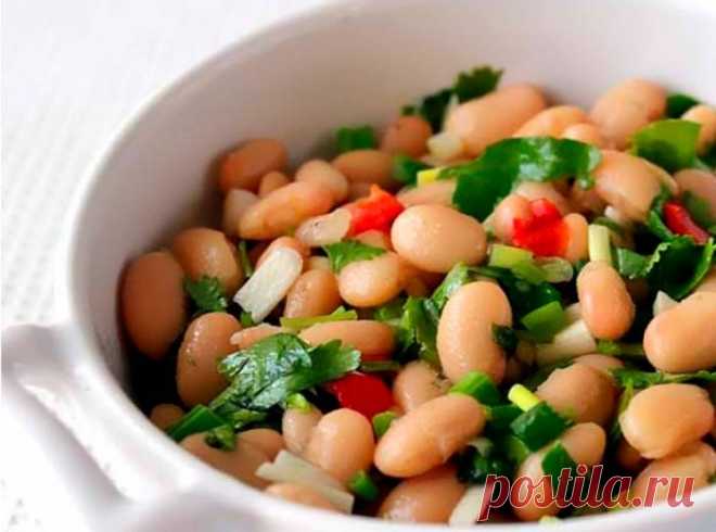 Постный салат с белой фасолью и грибами - рецепт с фото / Простые рецепты