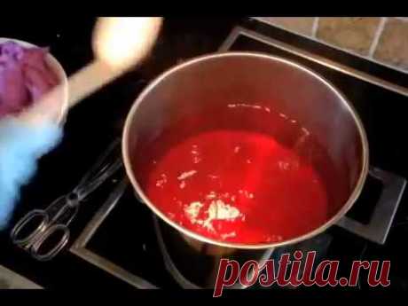 Dyeing wool roving - YouTube