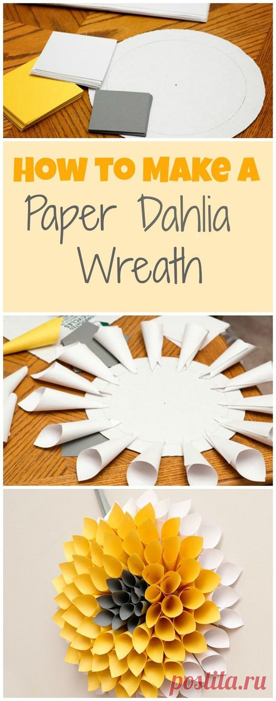Paper dahlia, Dahlias and Wreaths on Pinterest